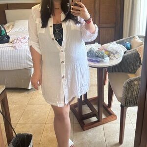 White swimsuit coverup